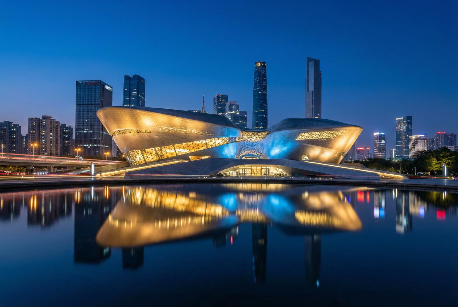 抖阴广州大剧院夜景视频